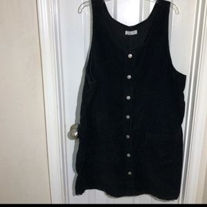 Cherokee Black Corduroy Button Up Mini Dress 24W